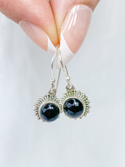 Black Onyx Sun Sterling Silver Earring