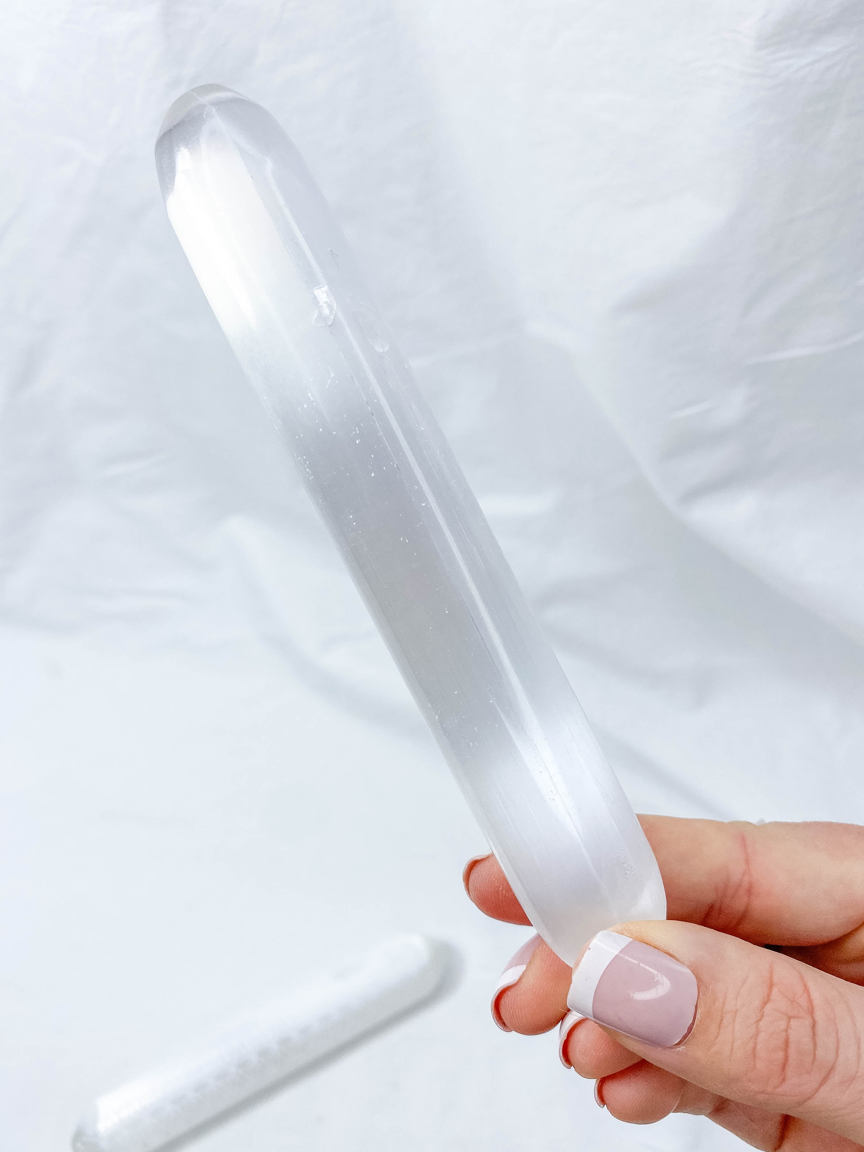 Selenite Seed Of Life Wand Rounded