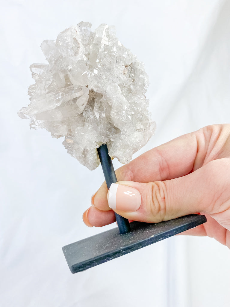 Clear Quartz Cluster on Stand 340g