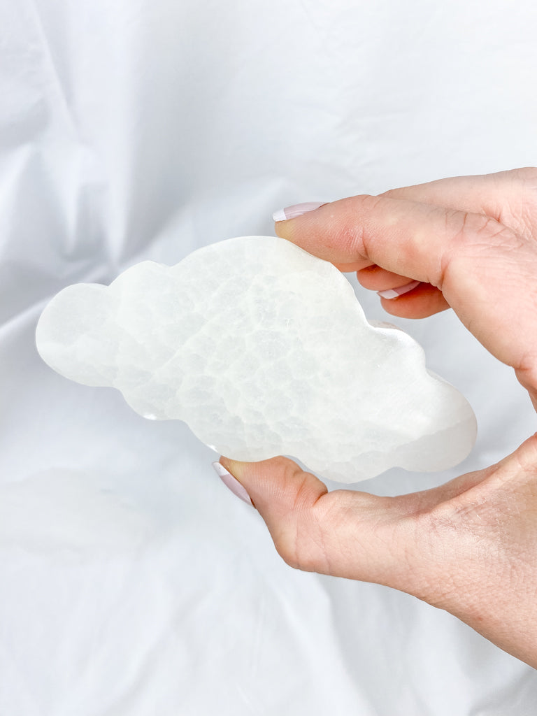 Selenite Cloud Plate | Large