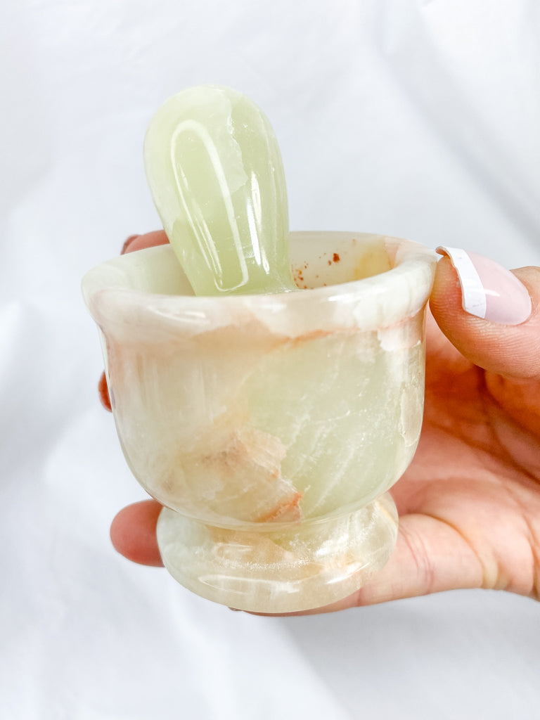 Green Onyx Mortar and Pestle Set