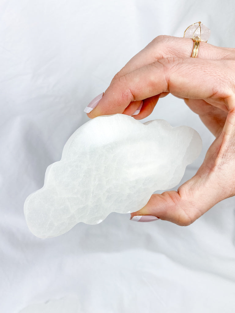 Selenite Cloud Plate | Large