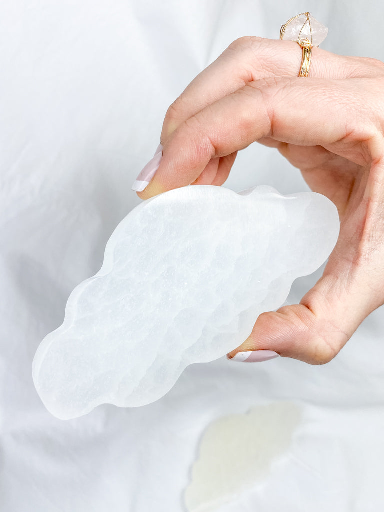 Selenite Cloud Plate | Large