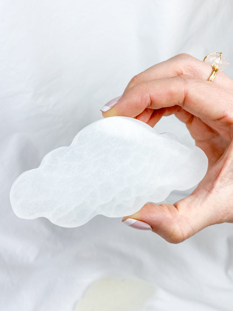 Selenite Cloud Plate | Large