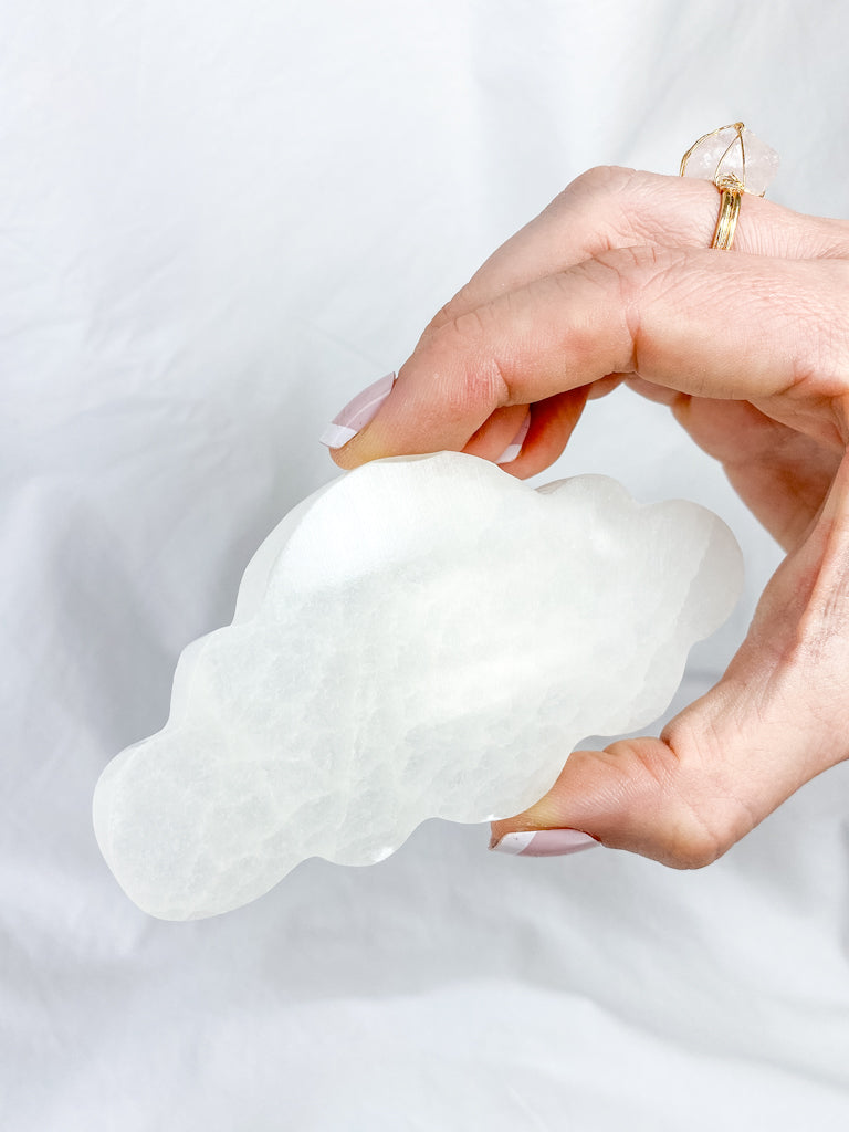 Selenite Cloud Plate | Large