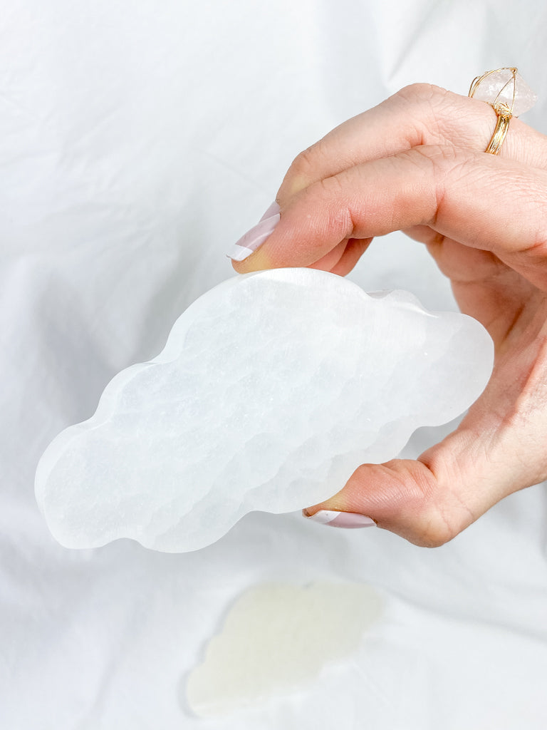 Selenite Cloud Plate | Large