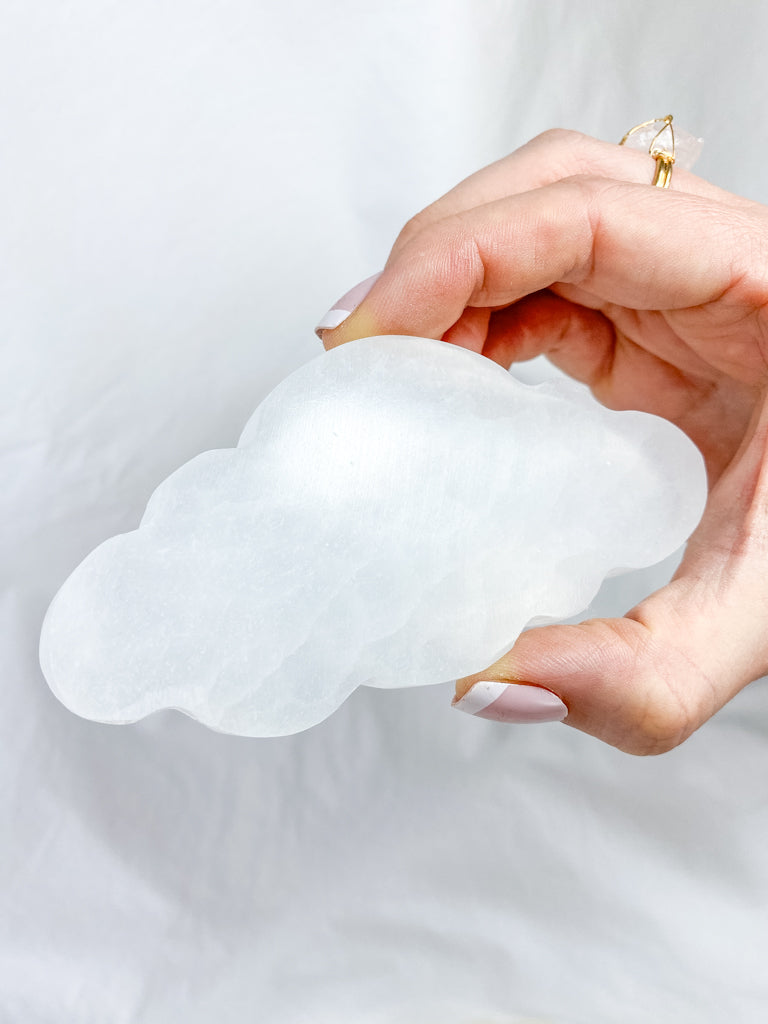 Selenite Cloud Plate | Large