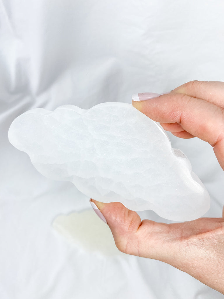 Selenite Cloud Plate | Large