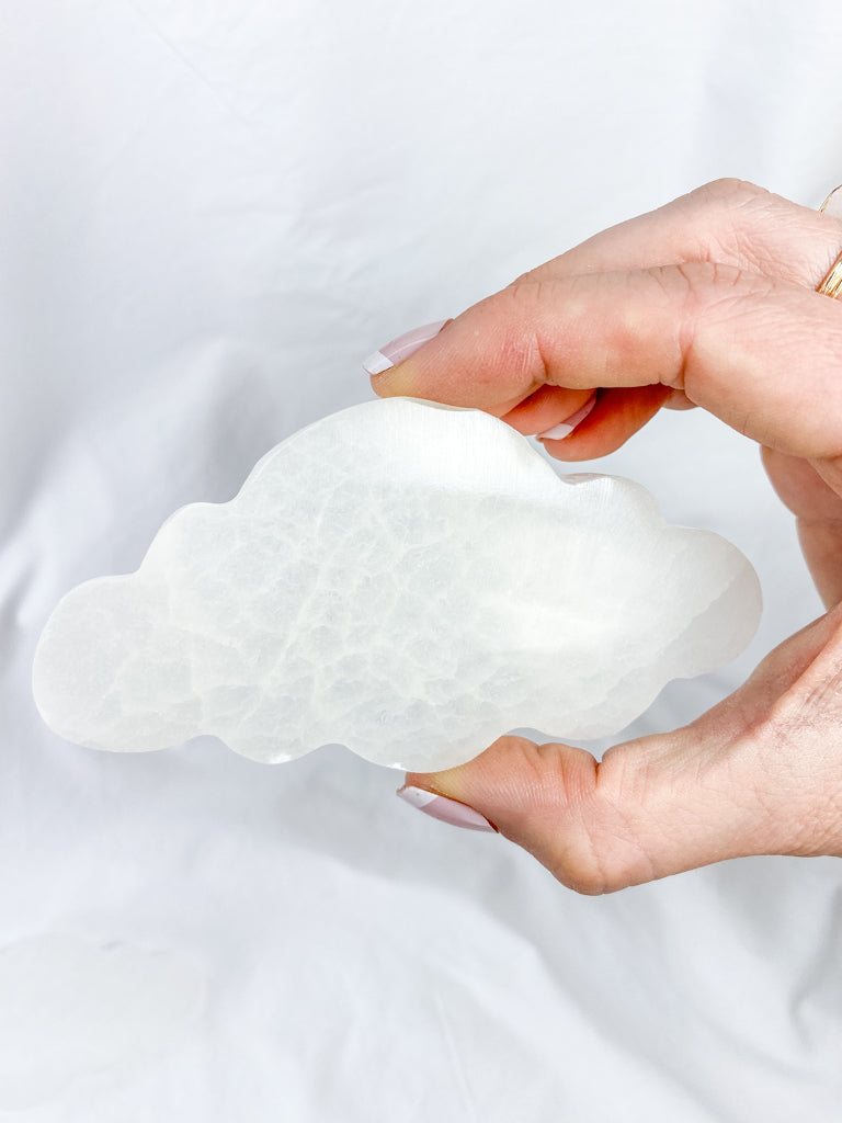 Selenite Cloud Plate | Large