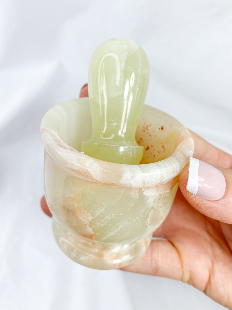 Green Onyx Mortar and Pestle Set