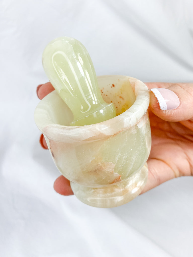 Green Onyx Mortar and Pestle Set