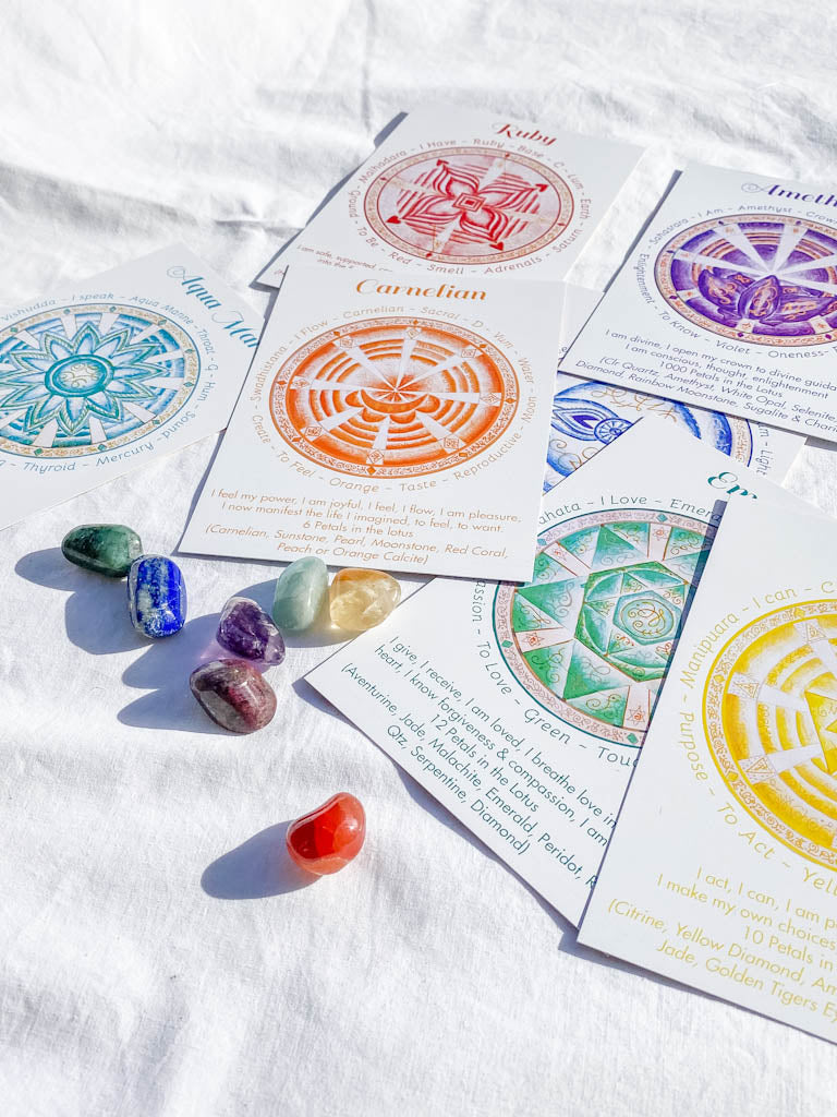 Crystal Chakra Codes of Light Cards and Crystals Pack