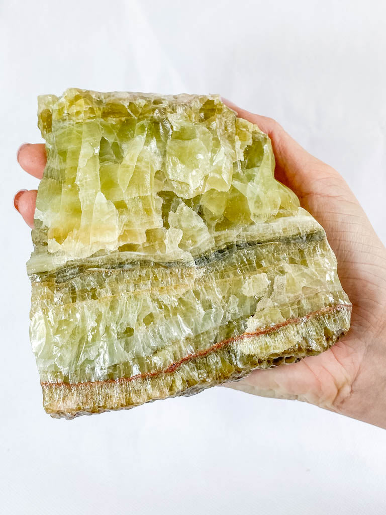 Green Calcite CutBase Natural 1.1kg