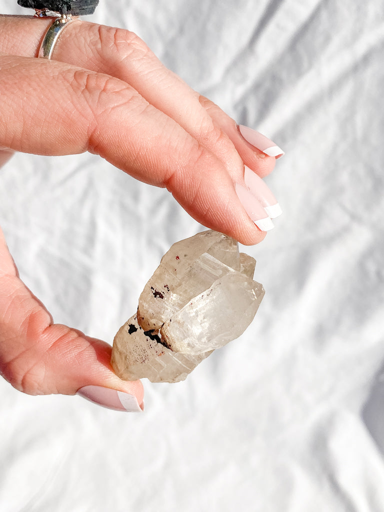 Smoky Himalayan Quartz Cluster with Inclusions 44g