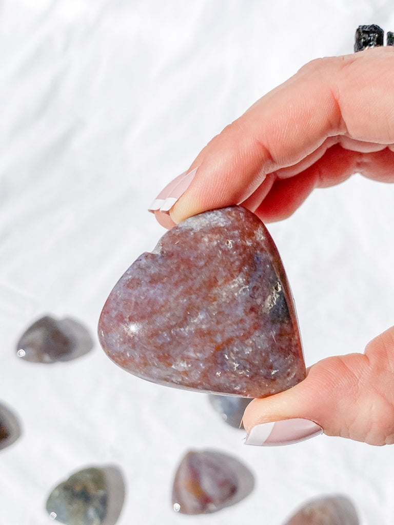 Moss Agate Heart | Medium