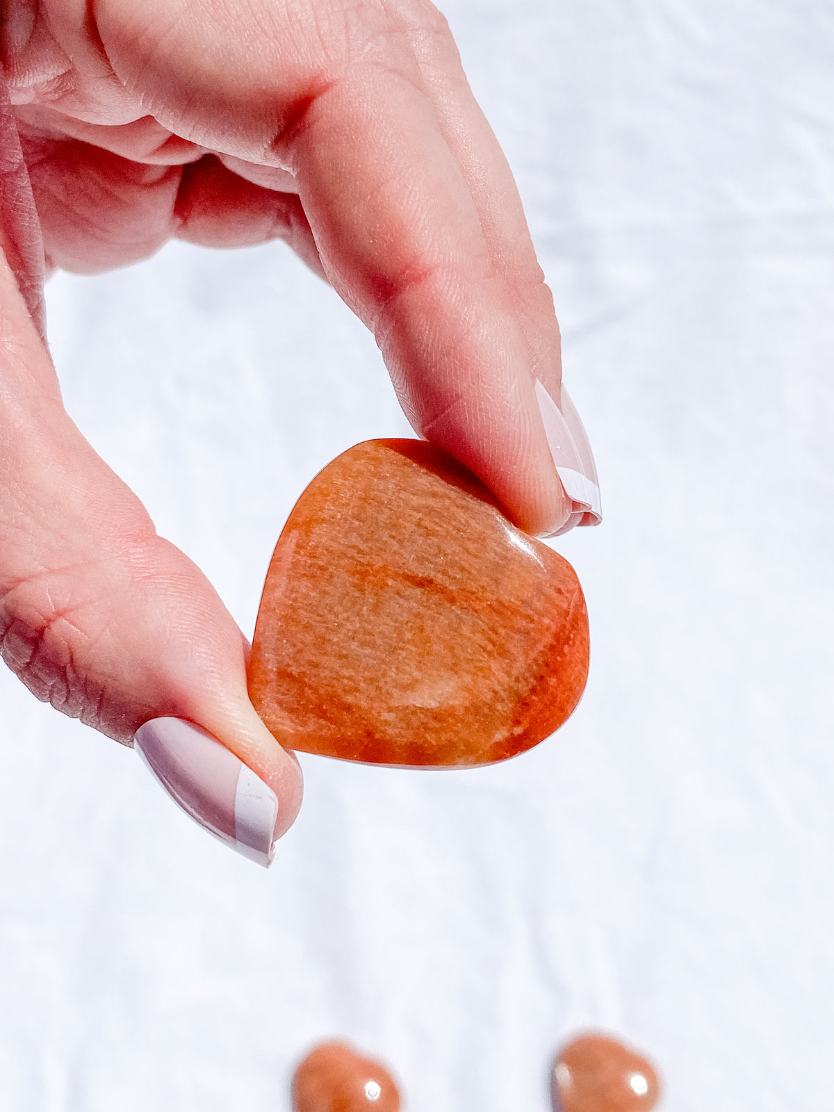 Peach MoonStone Heart | Extra Small