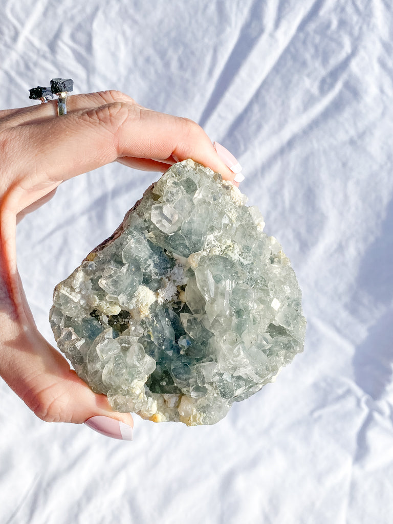 Quartz with Inclusions Mineral Specimen Cluster 388g