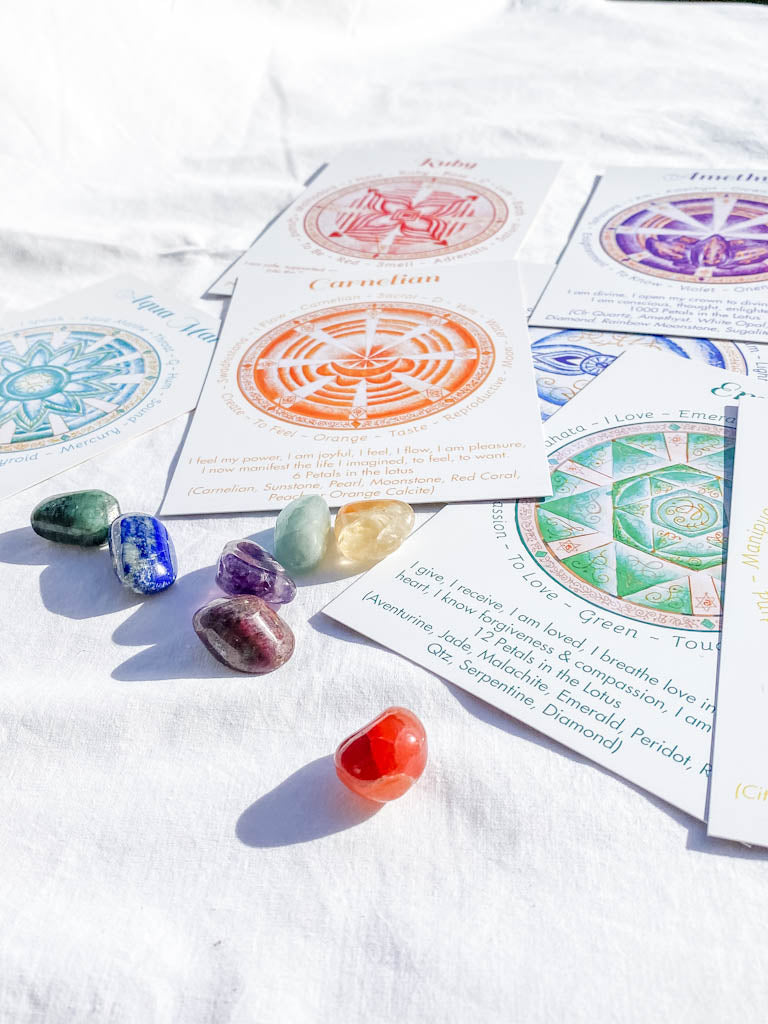 Crystal Chakra Codes of Light Cards and Crystals Pack