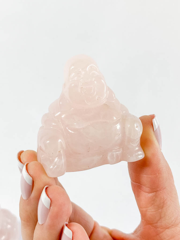 Rose Quartz Buddha Carving