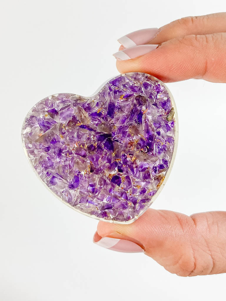 Orgonite Heart Amethyst | Medium