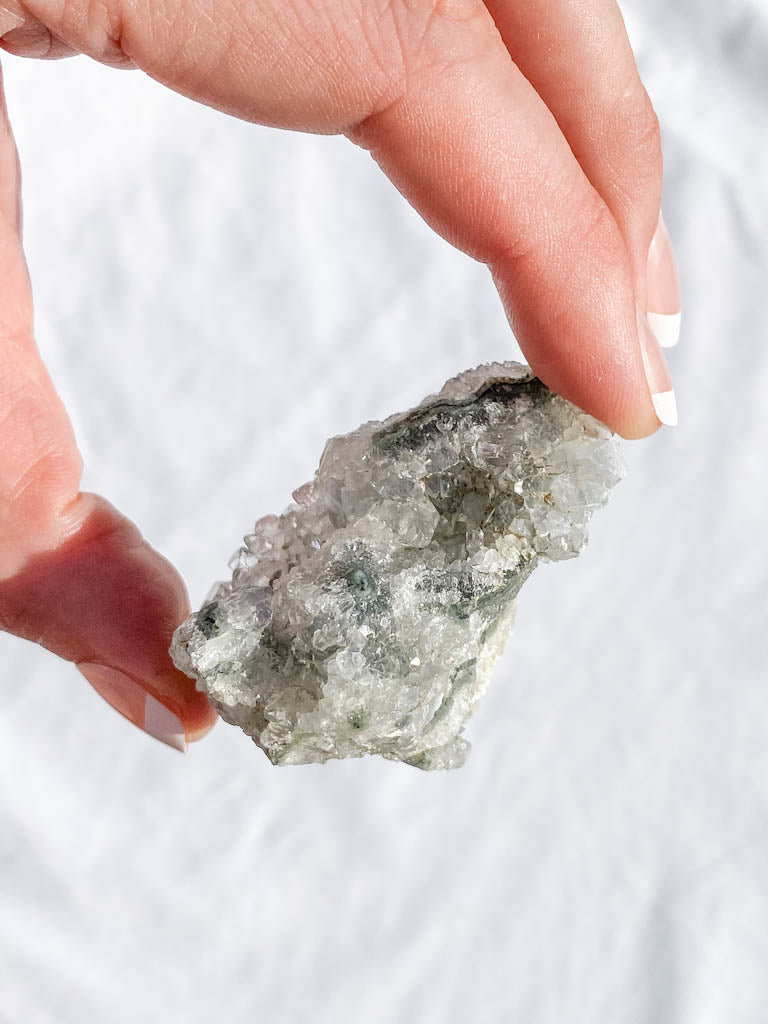 Glass Apophyllite and Chalcedony Cluster 49g