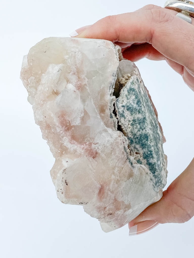 Apophyllite with Pink Stilbite Cluster 702g