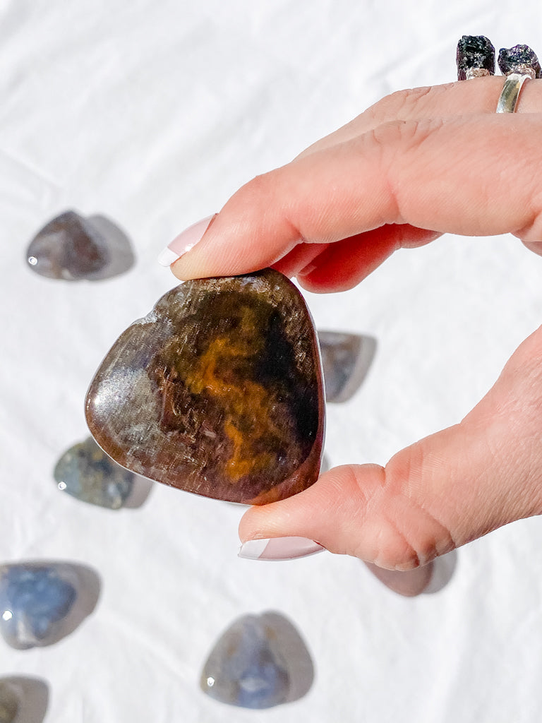 Moss Agate Heart | Medium