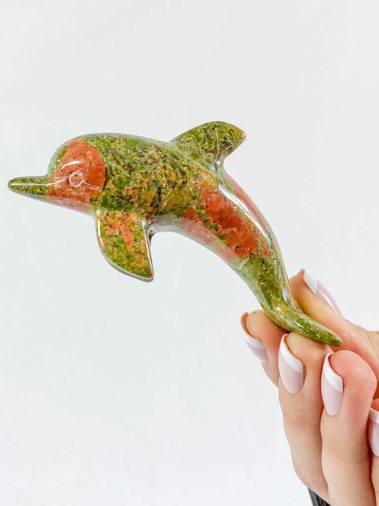 Unakite Dolphin Carving