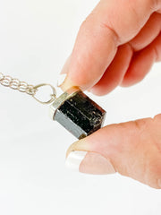 Black Tourmaline Natural Pendant Large