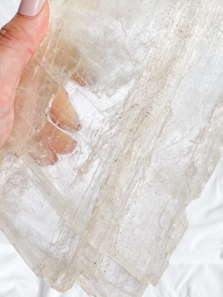 Selenite Gypsum Clear Slab 1.3kg