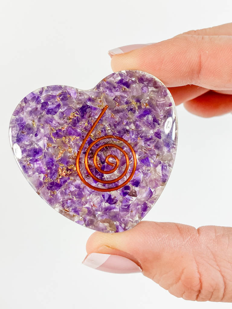 Orgonite Heart Amethyst | Medium