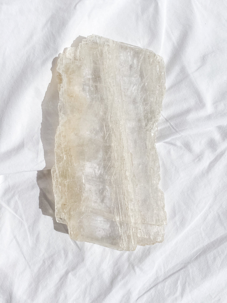 Selenite Gypsum Clear Slab 1.3kg