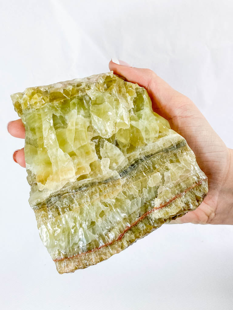 Green Calcite CutBase Natural 1.1kg