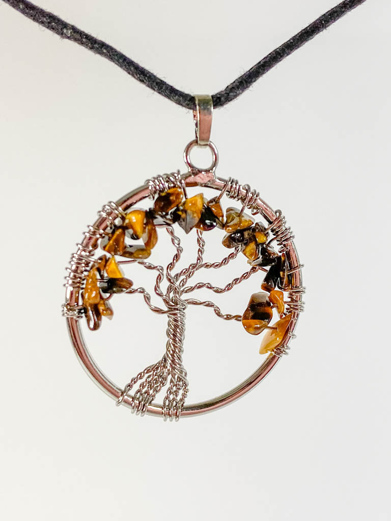 Tree of Life Pendant Tiger Eye