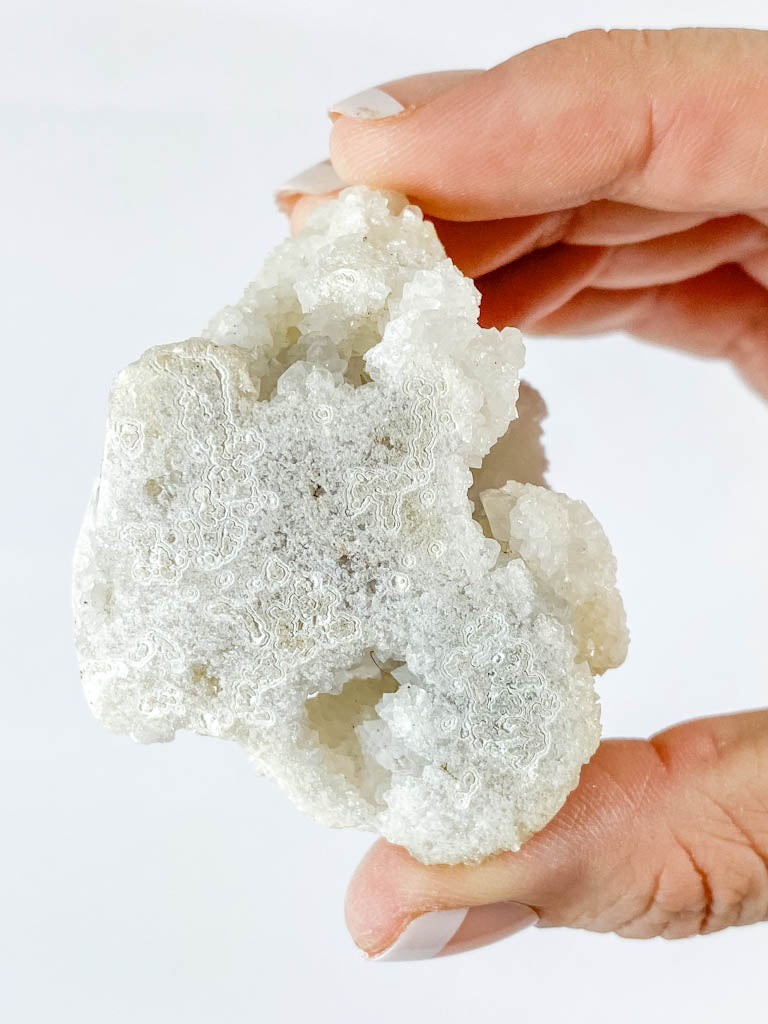 White Chalcedony Stalactite Cluster 143g