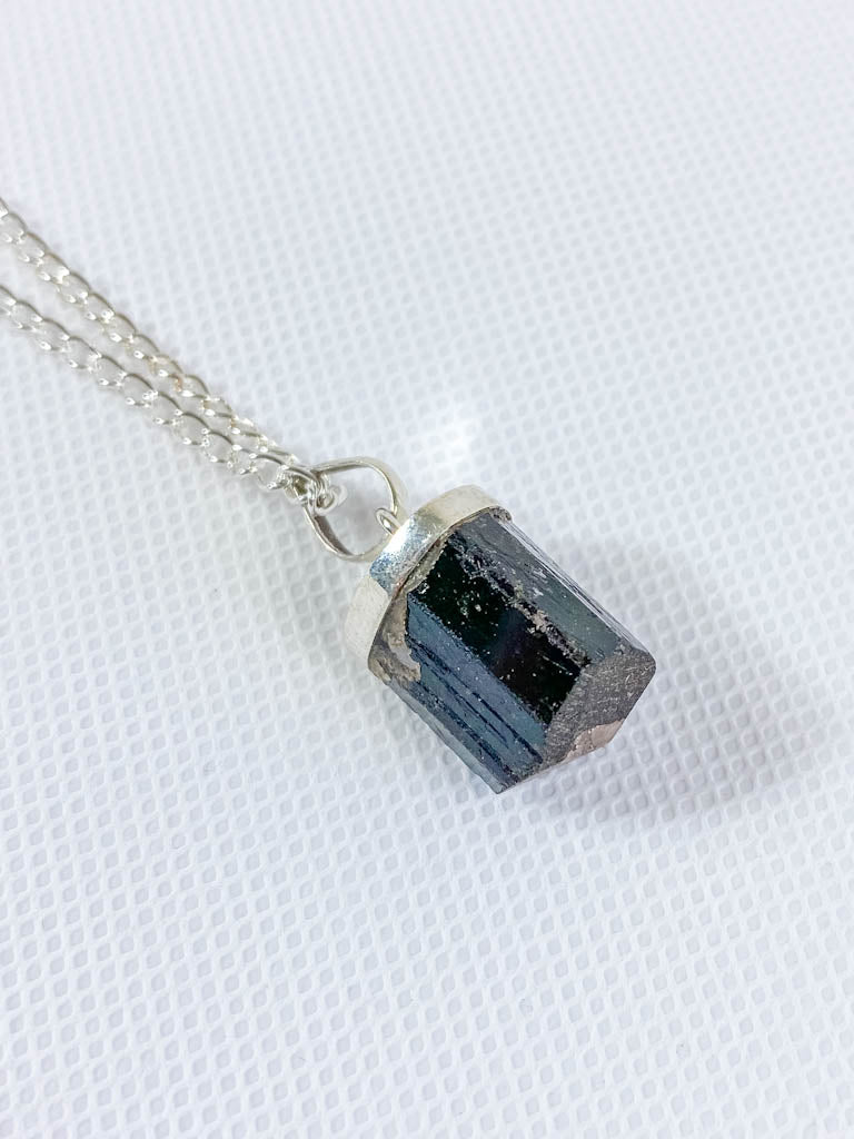 Black Tourmaline Natural Pendant Large