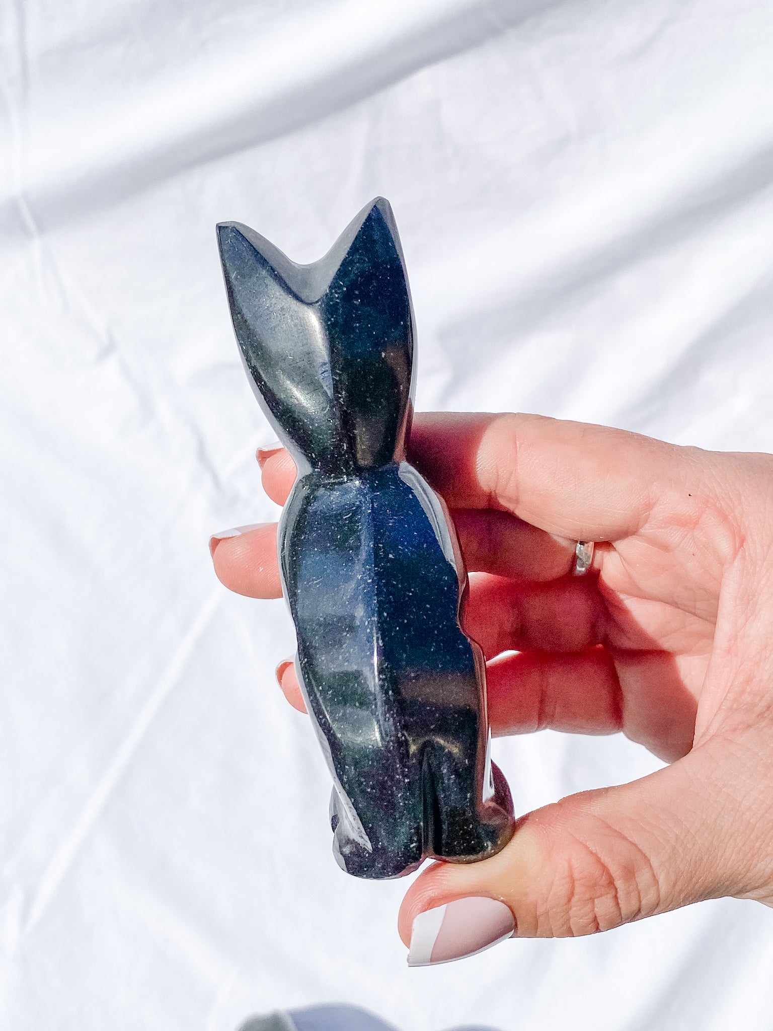 Black Onyx Carved Cat | Large