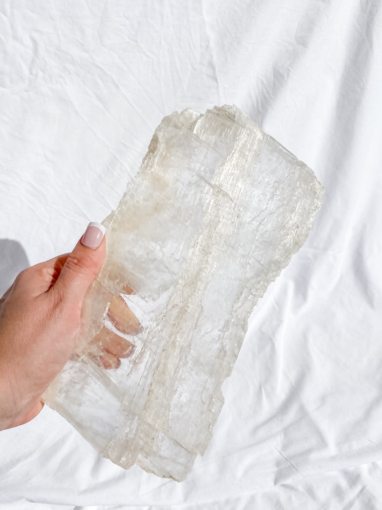 Selenite Gypsum Clear Slab 1.3kg