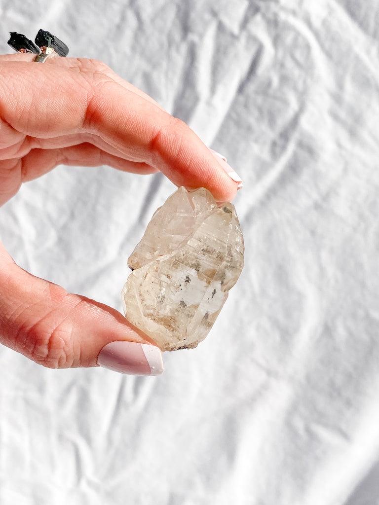 Smoky Himalayan Quartz Cluster with Inclusions 44g