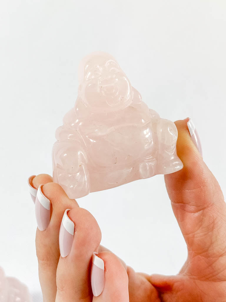 Rose Quartz Buddha Carving