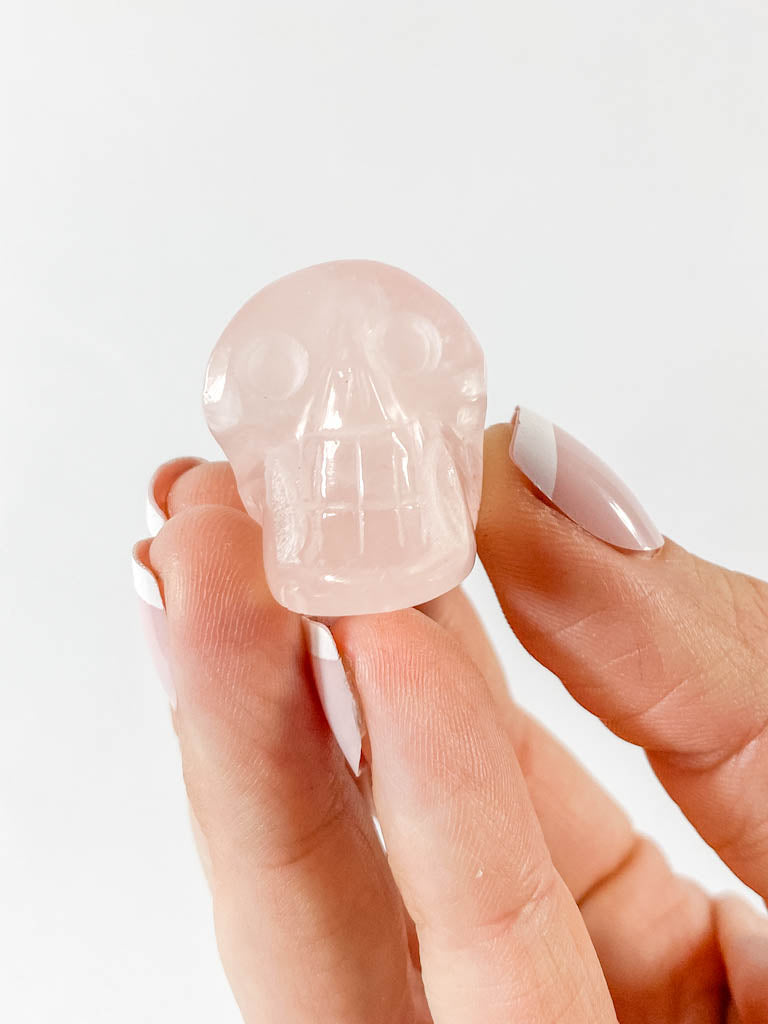 Rose Quartz Mini Skull