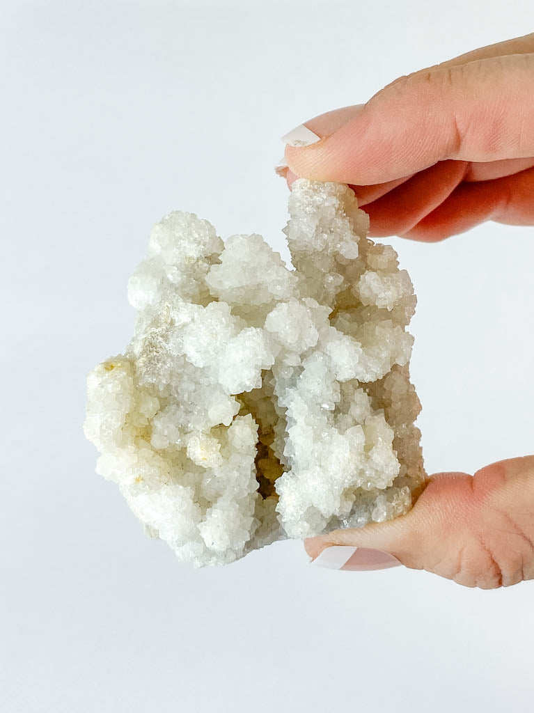 White Chalcedony Stalactite Cluster 143g