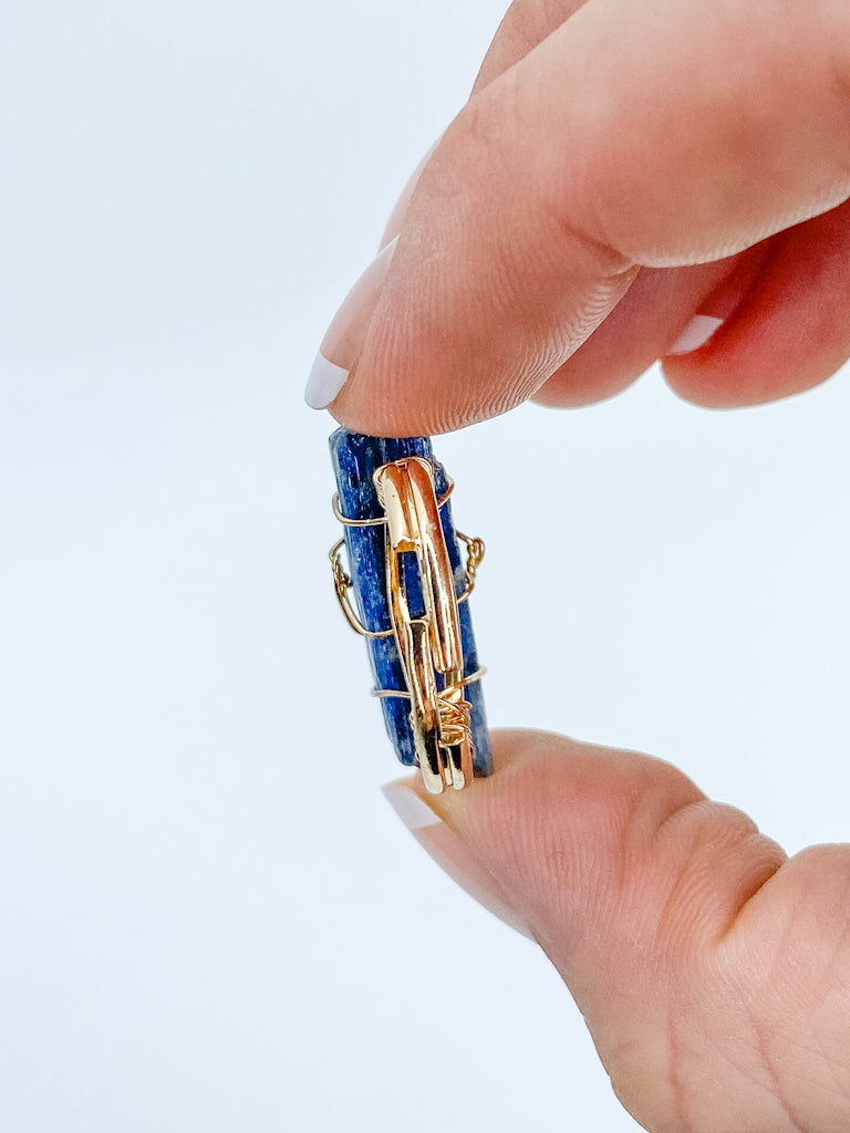 Kyanite Gold Plated Ring Wire Wrapped