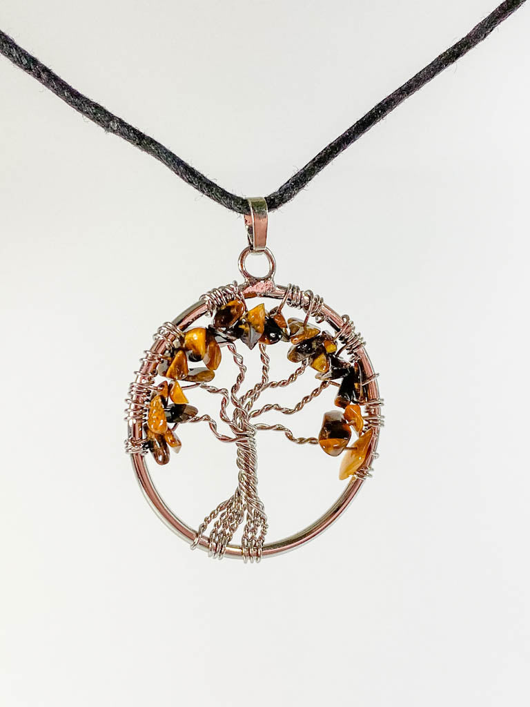 Tree of Life Pendant Tiger Eye