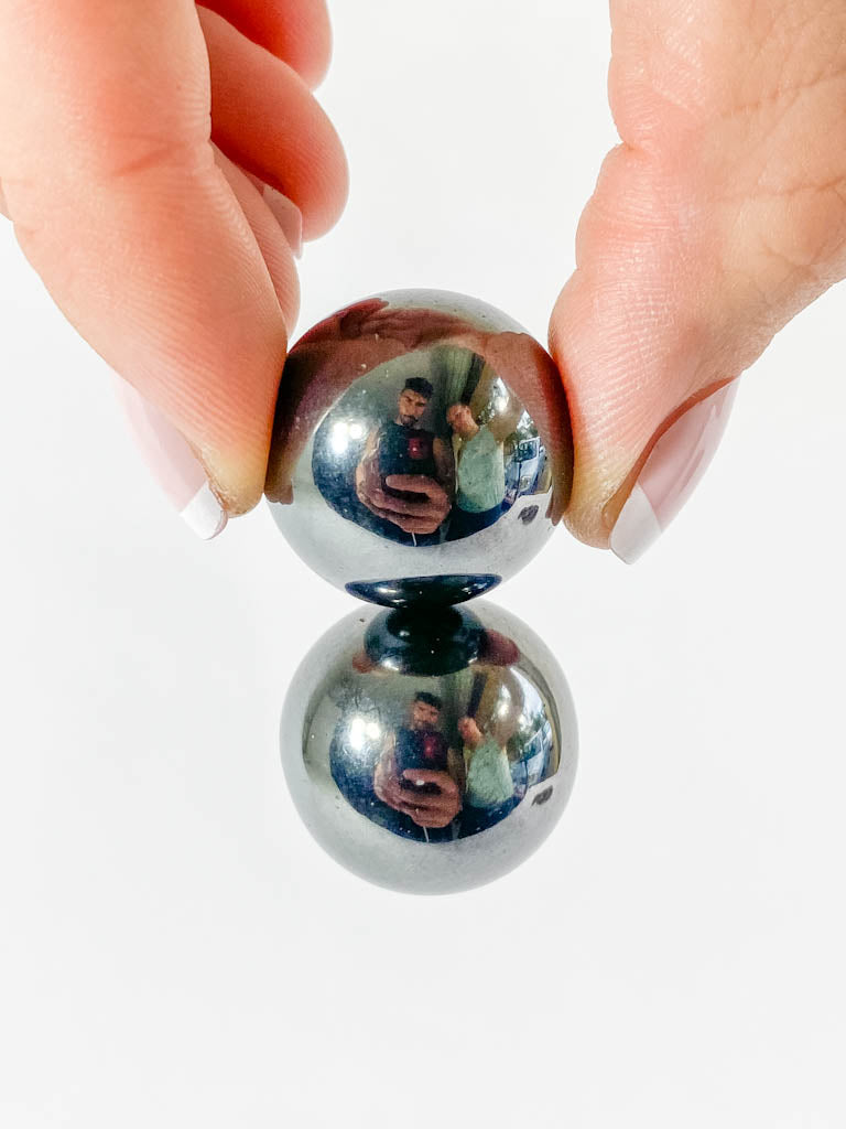 Magnetic Hematite Sphere Pair | Small