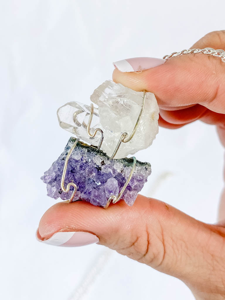 Rose quartz deals and amethyst necklace