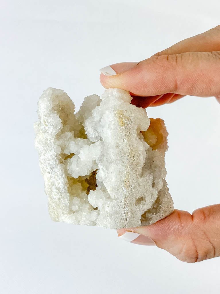 White Chalcedony Stalactite Cluster 143g