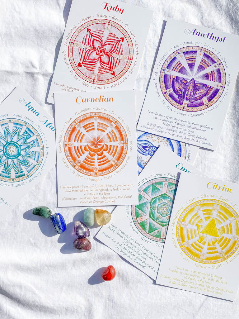 Crystal Chakra Codes of Light Cards and Crystals Pack