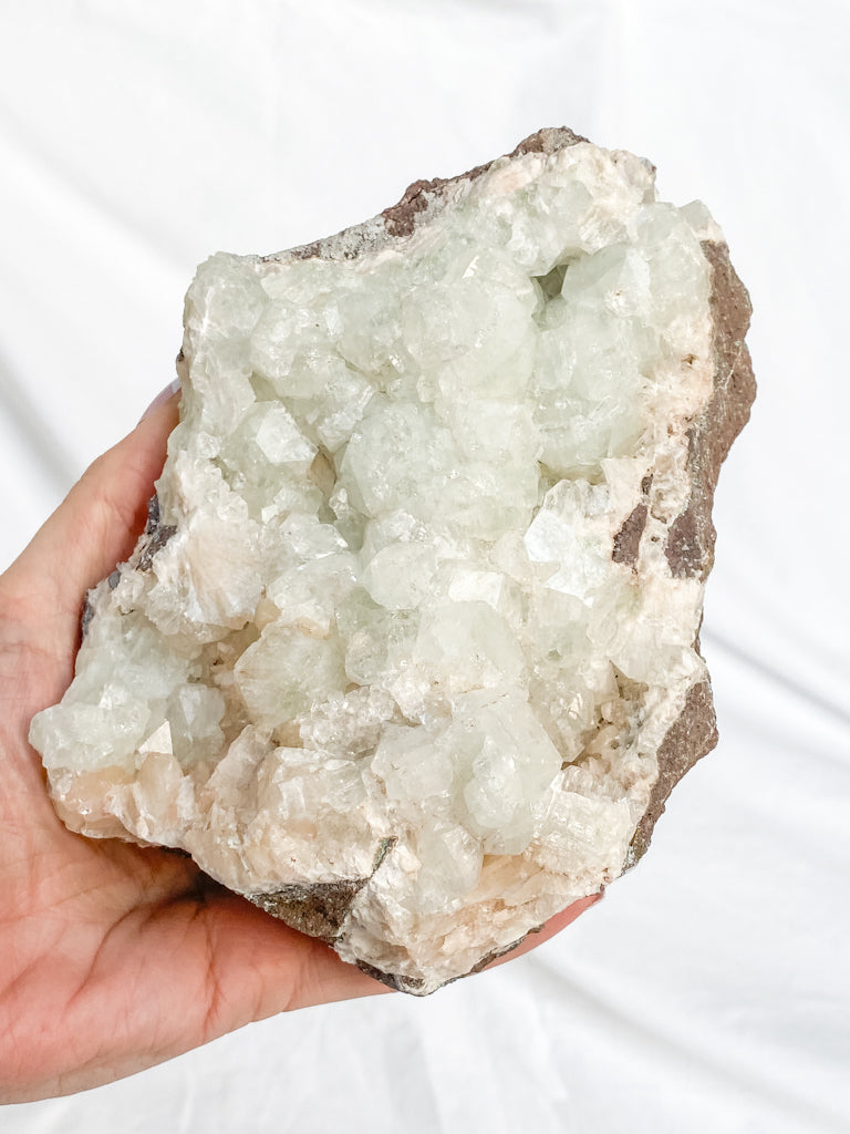 Green Apophyllite and StilBite Cluster 1.5kg