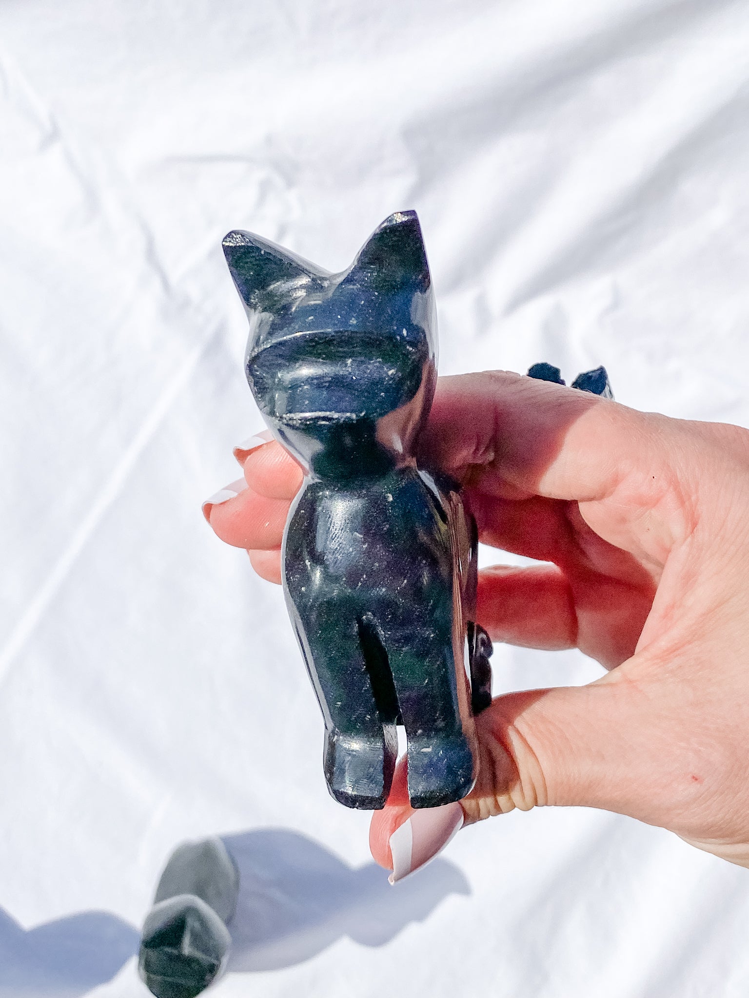 Black Onyx Carved Cat | Large